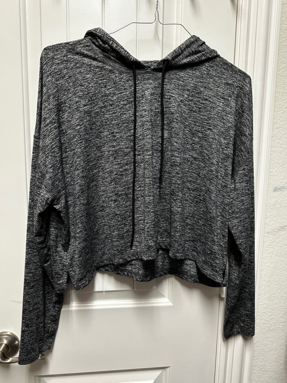 Athleta Charcoal Heather Cropped Hoodie Size Mediun